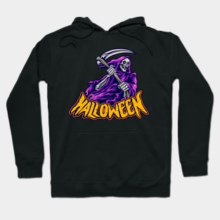 halloween pumpkin skull head illustration Hoodie